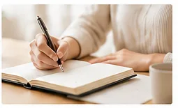 ノートに書きながら状況を整理している様子